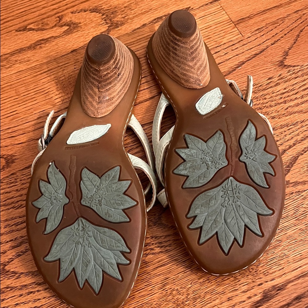 Born Tan and Light Green Sandals - Picture 3 of 5
